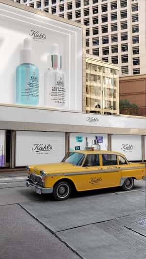 Serums Transforms Cab in a fake-out-of-home ad of Kiehl's