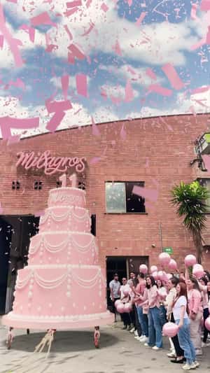 Giant Cake Lighted by Giant Matchstick in a fake-out-of-home ad of Milagros