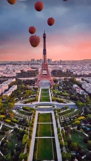 Giant Bottles Take Over Paris Landmarks in a fake-out-of-home ad of Musc Intime