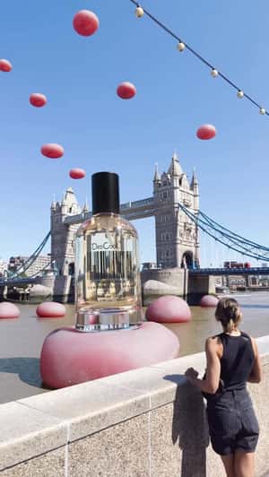 Floating Giant Mochis in River Thames in a fake-out-of-home ad of DedCool