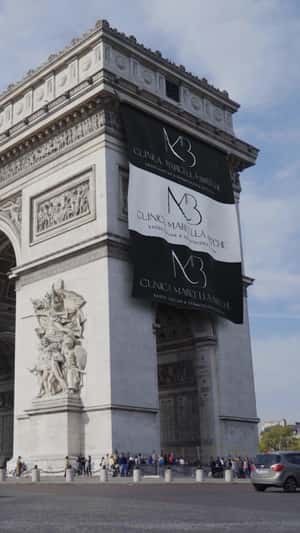 Airplane Flies Over Paris in a fake-out-of-home ad of Marcella Birtche 