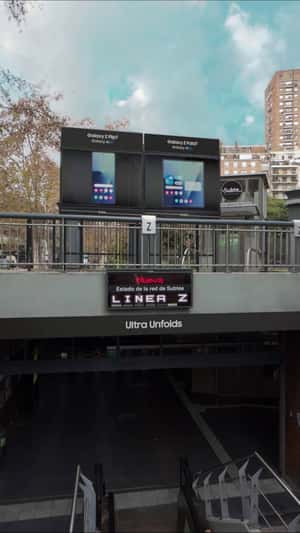 Subway Signages Transform with Phones in a fake-out-of-home ad of Samsung
