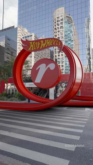 Giant Hot Wheels Track On Street in a fake-out-of-home ad of Renner