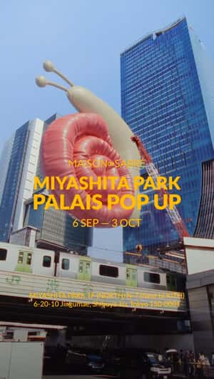 Giant Inflatables in Tokyo in a fake-out-of-home ad of MAISON de SABRÉ