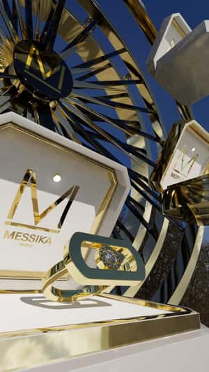 Ferris Wheel Installation with Giant Ring in a fake-out-of-home ad of Messika