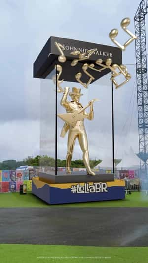 Giant Striding Man Unveiled in a fake-out-of-home ad of Johnnie Walker