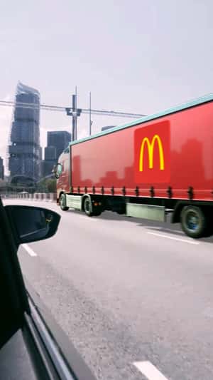 Crabs Fall from Red Truck in a fake-out-of-home ad of McDonald's 