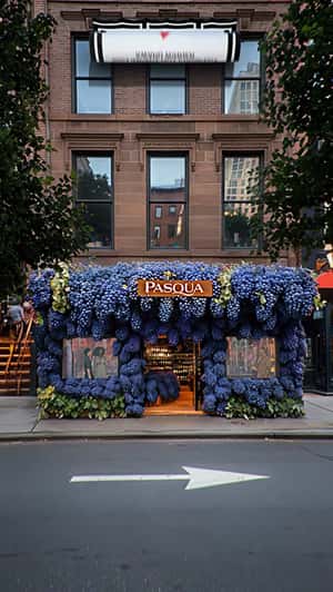 Banner Unveiled Above Store in a fake-out-of-home ad of Pasqua Wines 