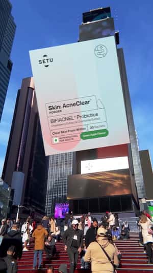 Giant Box Pops Out of Building Facade in a fake-out-of-home ad of Setu Nutrition 