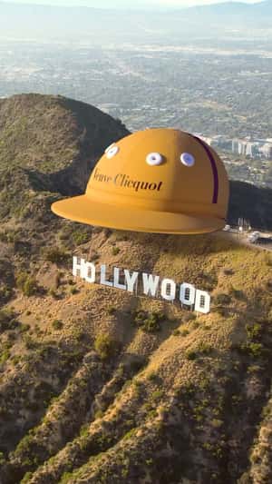 Giant Polo Classic Symbols in LA in a fake-out-of-home ad of Veuve Clicquot 