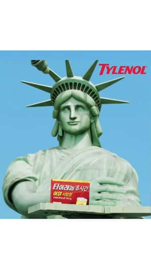 Statues Take Tylenol in a fake-out-of-home ad of Marie Claire