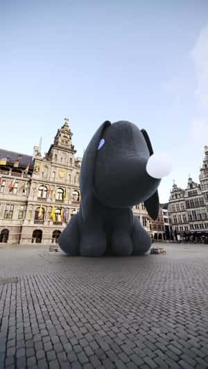 Giant "Takkie" at Grote Markt in a fake-out-of-home ad of HEMA
