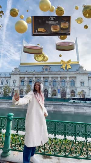 Giant Cheesecakes Float at Palatul Culturii in a fake-out-of-home ad of Lidl