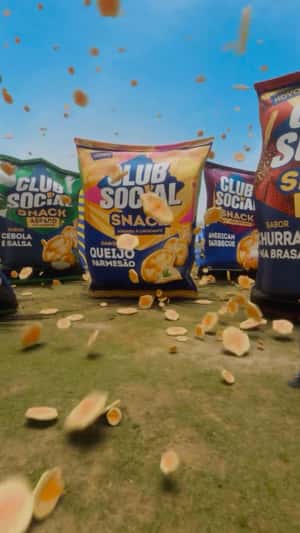 Giant Snacks Fall in Field in a fake-out-of-home ad of Club Social 