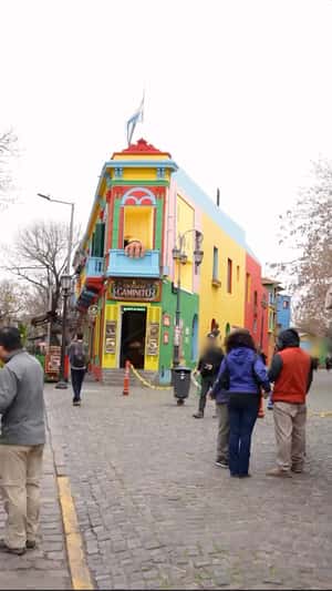 Giant Soccer Ball Bounces through Caminito in a fake-out-of-home ad of DHL