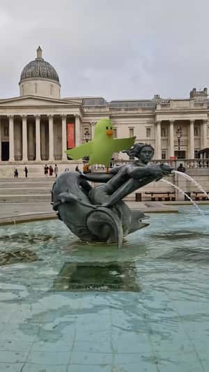 Green Chick Act as Statue in Fake-Out-of-Home Ad of Marks & Spencer