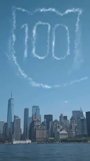 Jet Draws “100” in the Sky in a fake-out-of-home ad of NY Rangers