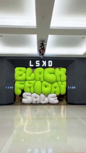 Black Friday Letters Pop at Entrance in a fake-out-of-home ad of LSKD Stores