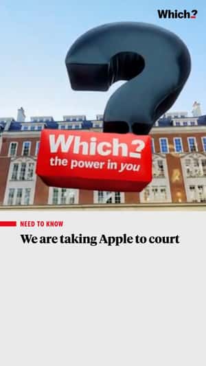 Giant Question Mark Balloon at Apple Brompton in a fake-out-of-home ad of Which?