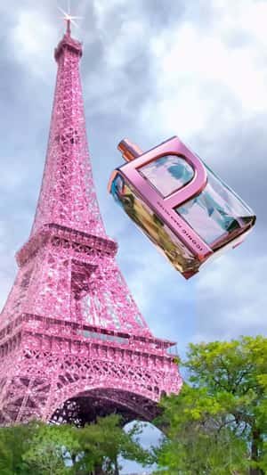 Giant Perfume Fly Around Eiffel Tower in a fake-out-of-home ad of Paris Hilton 