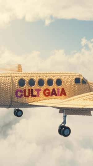 Woven Plane Lands on Runway in a fake-out-of-home ad of Cult Gaia 