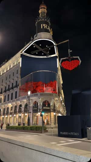 Giant Claw Machine on Centro Canalejas Facade in a fake-out-of-home ad of Prairies & Petals