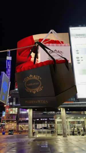 Giant Boxes Glide from The Tenor in a fake-out-of-home ad of Prairies & Petals