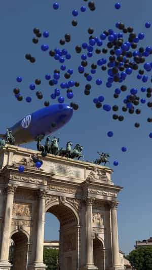 Airship Delivers Golden Stars in fake-out-of-home ad of Inter