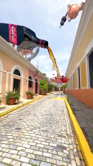 Raspberry Transformation on Street in fake-out-of-home ad of Johnnie Walker