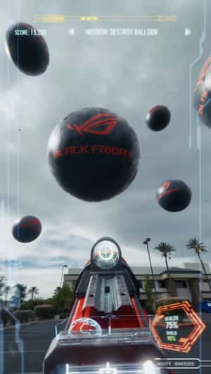 Giant Floating Sphere Pops Mid-air in a fake-out-of-home ad of ROG