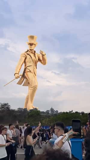Johnnie Walker Walks in The Town Event in fake-out-of-home ad of Johnnie Walker