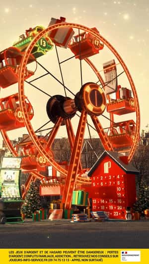 Casino Chip Powers Ferris Wheel in a fake-out-of-home ad of Casinos Partouche