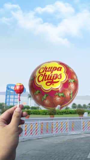 Giant Lollipop Launches into the Sky in a fake-out-of-home ad of Chupa Chups