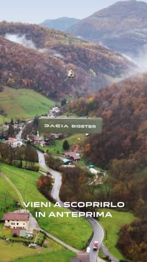 Helicopter Airlifts Giant Container Over Mountains in a fake-out-of-home ad of Dacia