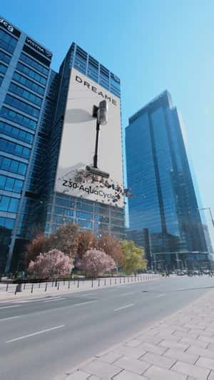 Vacuum Comes to Life from Billboard in a fake-out-of-home ad of Dreame