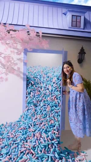 Mini Skincare Products Avalanche in a fake-out-of-home ad of d'you 