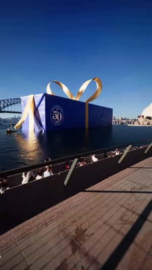 Cruise Ship Revealed in Sydney Harbour in a fake-out-of-home ad of Princess Cruises 