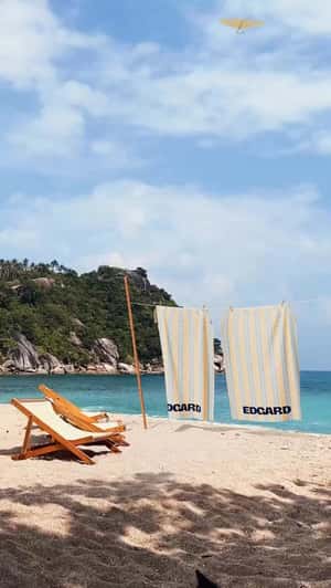 Banner Flies over Beach in a fake-out-of-home ad of Edgard Opticiens 