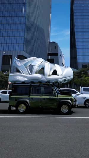 Sandal Scenic Trasformation in a fake-out-of-home ad of FILA Kids