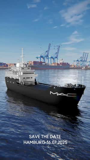 Giant Lipsticks Aboard Cargo Ship in a fake-out-of-home ad of MAC Cosmetics
