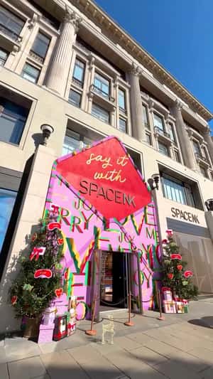 Giant Envelope on Store Facade in a fake-out-of-home ad of Space NK