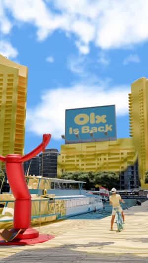 Paintballs Splash Yellow on Beirut Buildings in a fake-out-of-home ad of OLX
