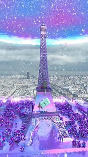 Nail Polish Turns Paris into Cosmic Holograph in a fake-out-of-home ad of Peggy Sage 