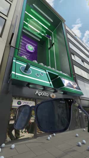 Tennis Ball Shifts Into Giant Glasses in a fake-out-of-home ad of Apollo Optics 