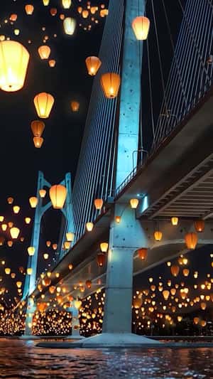 Sky Lanterns Form "360" in a fake-out-of-home ad of Saint-Gobain 