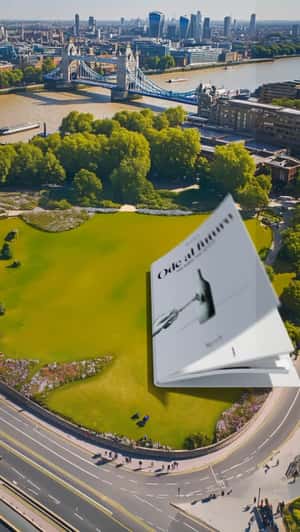 Giant Book at Potters Fields in a fake-out-of-home ad of Pasqua Wines 
