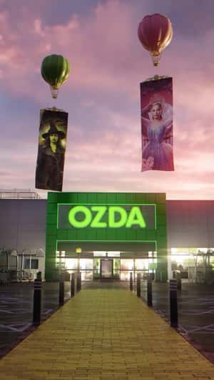 Hot Air Balloons Carry "Wicked" Banners in a fake-out-of-home ad of George 