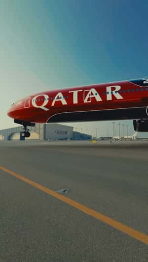 Airplane Assembles on Tarmac in a fake-out-of-home ad of Qatar Airways 