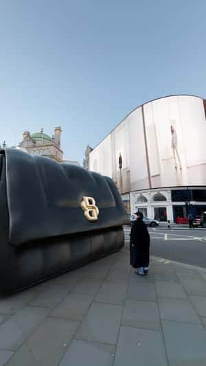 Giant Leather Bag fake out of home ad of BOSS