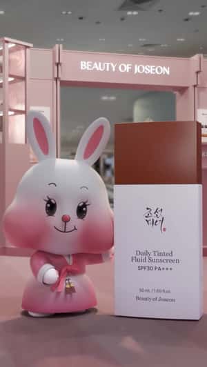 BOJ Rabbit Decorates Pop-Up in a fake-out-of-home ad of Galeries Lafayette 